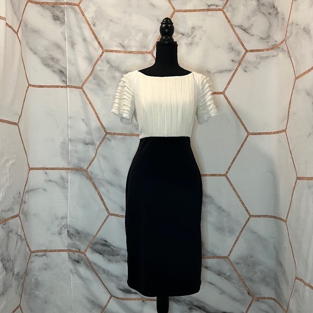 Tadashi Color Blocked Ruched Dress